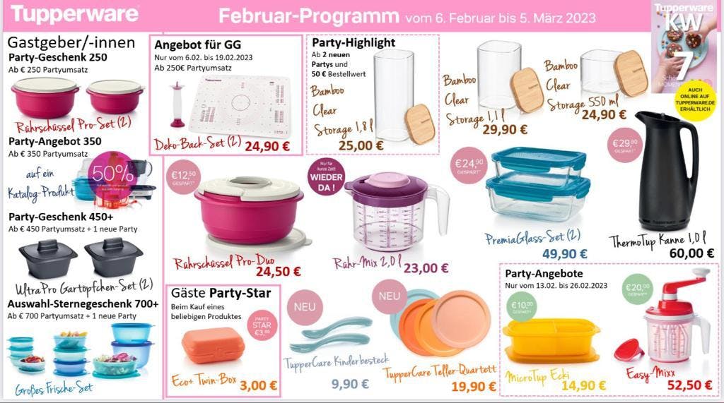 Werbung -
Die letze Woche unseres Februar-Programmes ist gestartet!🤩
Schnappt euch jetzt noch die Angebote.

go.tupperware.de/535dbp

#tupperware #party #küche #werbung