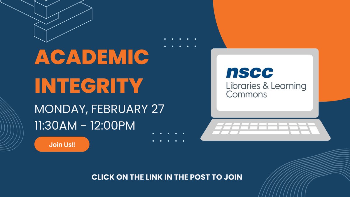 On Monday, February 27, 11:30am - 12:00pm, we'll discuss a few real-world scenarios and explore ways you can ensure your work meets a high standard of integrity.  

Find Meeting Link at:  nscc-ca.libcal.com/event/3712256