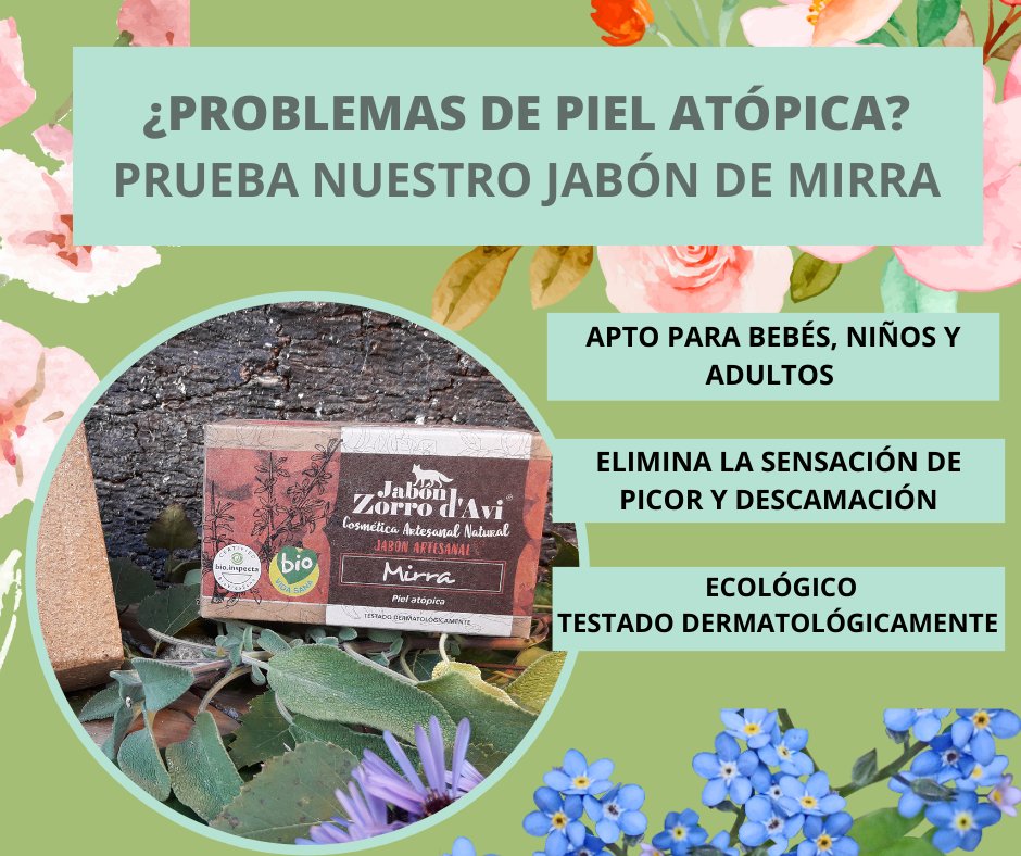 ¿Problemas de #pielatopica?
¡Prueba nuestro Jabón ecológico de Mirra!
jabondezorro.com