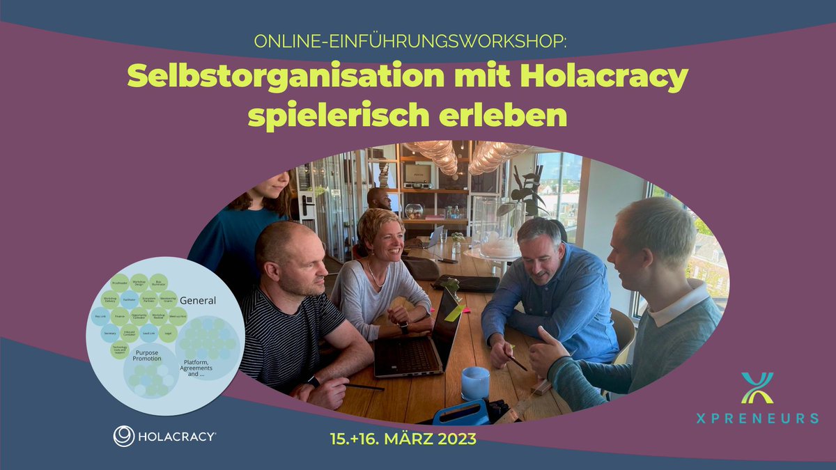 Manches kann man sich nicht anlesen 📚, man muss es einfach erfahren – am besten spielerisch. 🎭 Erlebe #Holacracy - eine Alternative zu klassischem Management - ab 15.03. in unserer zweiteiligen #Webinar-Serie mit live Simulationen! ➡️ xpreneurs.odoo.com/@/event/selbst…