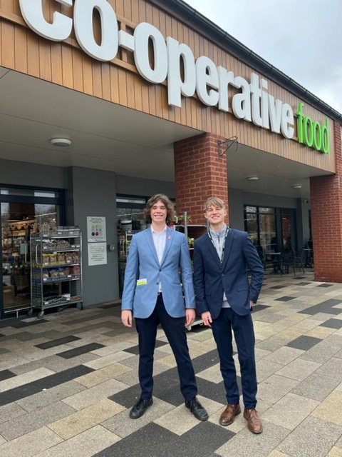 Fair Trade Fortnight... Sixth Formers Vinnie Lee & Tom Purkiss met with James Knight, Community Liaison Officer, at Boley Park Co-op, to explore local Fair Trade option... A huge thank you for the warm welcome... Loving the openness and community spirit of @mycoopfood...