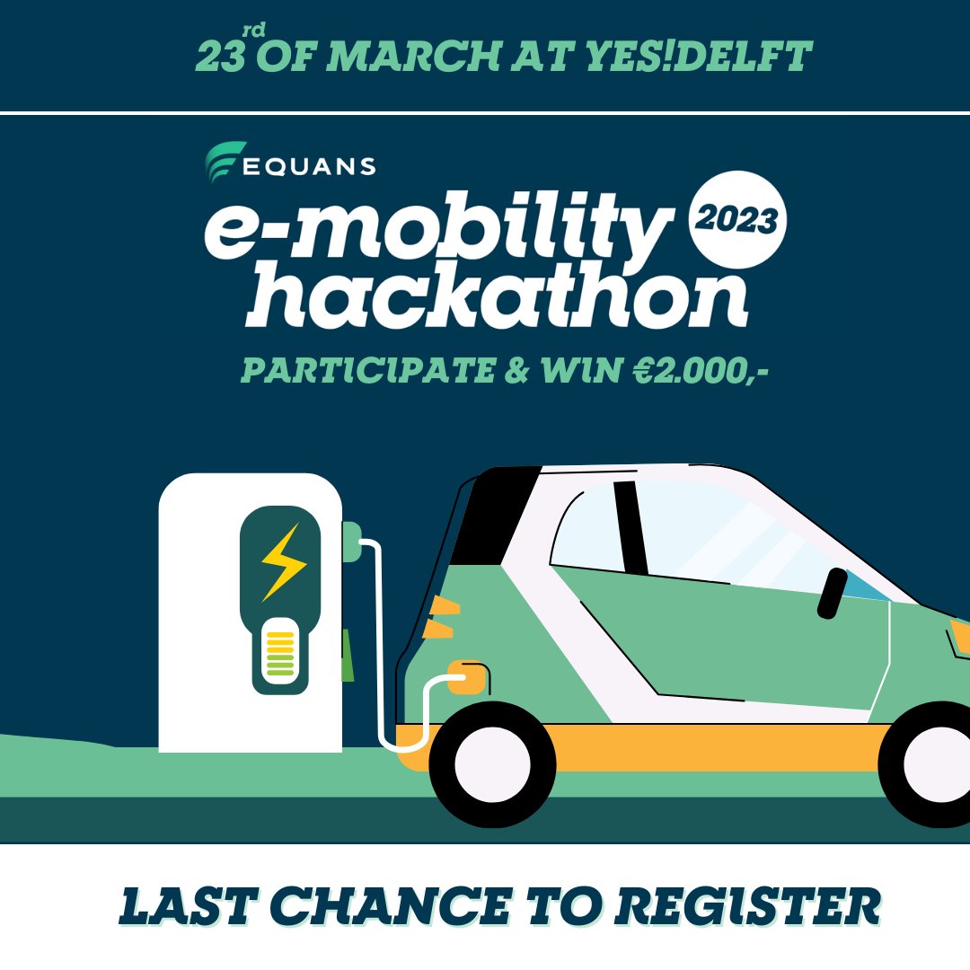 Last chance to register for the equans hackathon, which will take place on march 23rd at YES!Delft.

Register and win 2.000,- eur! yesdelft.com/events/equans-…

#equans #studentevent #hackathon #winaprize #tudelft #erasmusuniversity #yesdelft #techstartups #startupcommunity