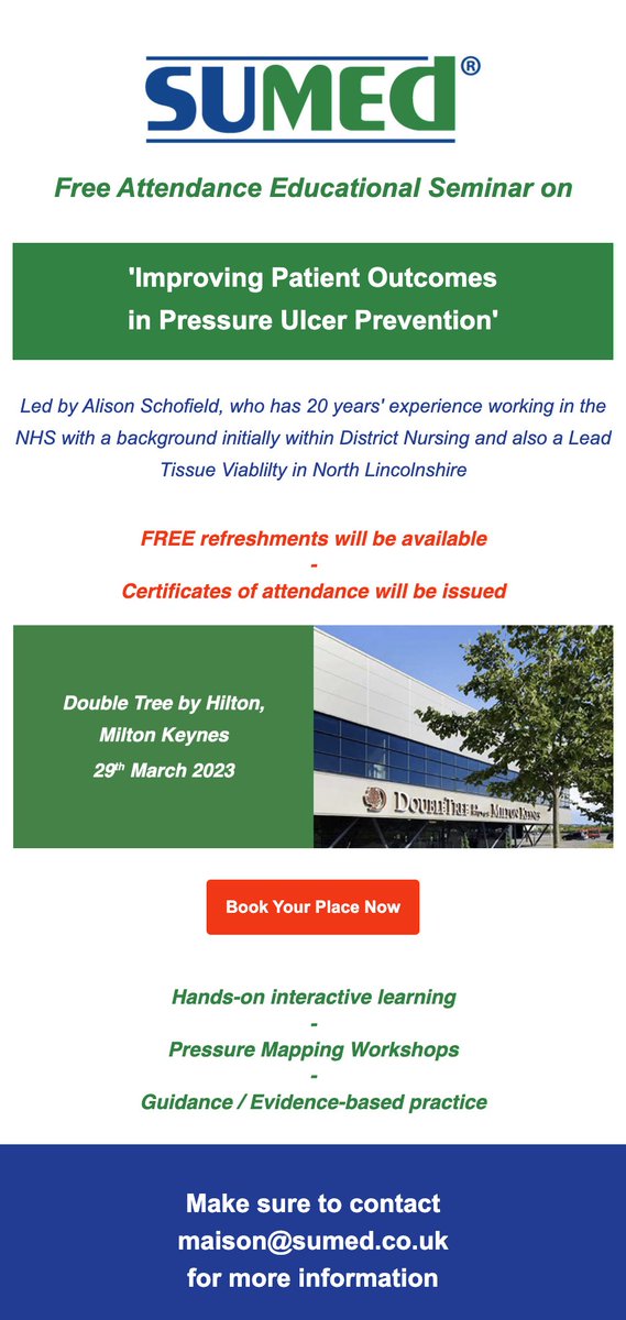 Sumed International (UK) Ltd have their upcoming FREE Educational Seminar coming up next month, make sure to contact maison@sumed.co.uk to book your place at Milton Keynes on 29th March.

#sumed #naep #nationalassociationofequipmentproviders #seminar #educationalseminar