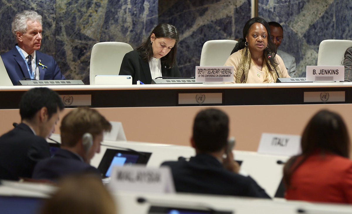 Delivered the U.S Statement at the #ConferenceonDisarmament (CD). The CD is the only multilateral disarmament negotiating forum for the international community, and we all have a responsibility and obligations to fulfill our responsibilities.