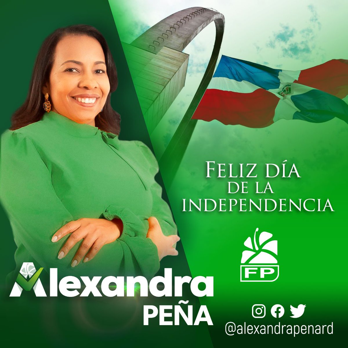Celebramos con orgullo el 179 Aniversario de nuestra #IndependenciaNacional Hoy podemos disfrutar de la vida en Democracia que inicio aquel 1844!! <a href="/AlexandrapenaRD/">AlexandraPeña</a>  #FuerzaDelPueblo #SantoDomingo #AlexandraPeña