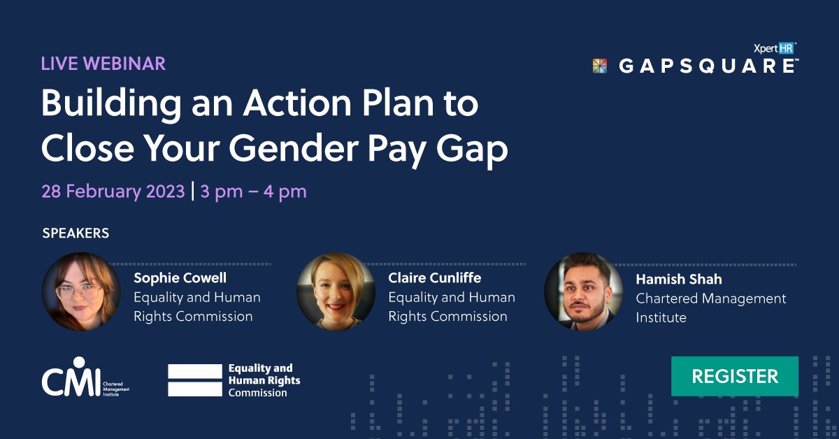 Last chance to register for our webinar tomorrow on ‘Building an Action Plan to Close Your Gender Pay Gap’ with guest speakers from the <a href="/EHRC/">EHRC</a> and <a href="/cmi_managers/">CMI</a> <a href="/hamish_s7/">Hamish Shah</a>! 

Register now:

lnkd.in/e-BbvzT2