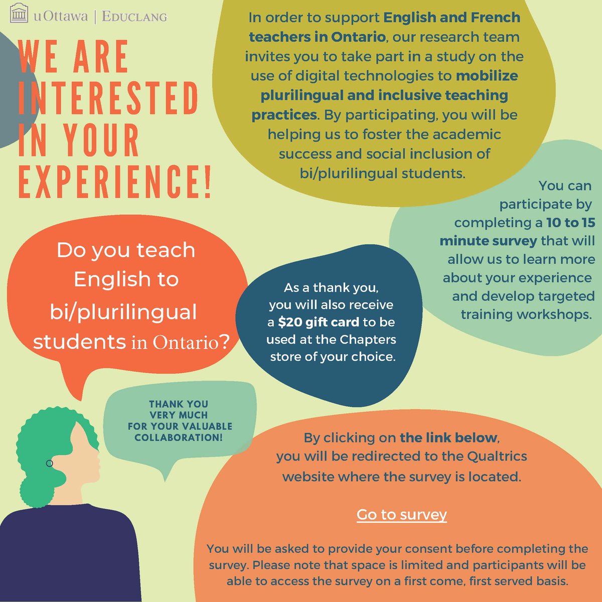 Francis Bangou (il/lui-he/him) (@bangouf) on Twitter photo Do you teach ESL to bi/plurilingual K-12 students in Ontario? We are interested in your experience. <a href="/CASLT_ACPLS/">CASLT ACPLS</a> <a href="/TESLOntario/">TESL Ontario</a> <a href="/EducLang/">EducLang</a>
uottawa-my.sharepoint.com/personal/fbang⦠Do you teach ESL to bi/plurilingual K-12 students in Ontario? We are interested in your experience. <a href="/CASLT_ACPLS/">CASLT ACPLS</a> <a href="/TESLOntario/">TESL Ontario</a> <a href="/EducLang/">EducLang</a>
uottawa-my.sharepoint.com/personal/fbangā¦
