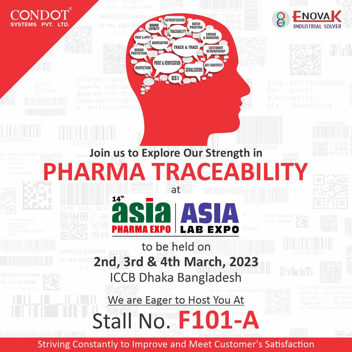 condot_systems's tweet photo. We are proud to be a part of Asia-Pharma expo 2023 exhibition, where we will be showcasing our highest quality products, dedicated to the pharma traceability.
#condotsystems #cspl #asiapharmaexpo2023 #trackandtrace #traceability #pharma #pharmaindustry #dhaka #bangladesh https://t.co/lENE7JqmYd