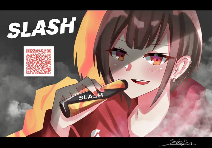 【PR】SLASH()様よりニコチン・タール0のポータブルシーシャをご提供いただきました!イラスト内のQRコードもしくはURLから送料無料で購入できるので20歳以上でご興味のある方は是非リプ欄には自分の感想を #vape 