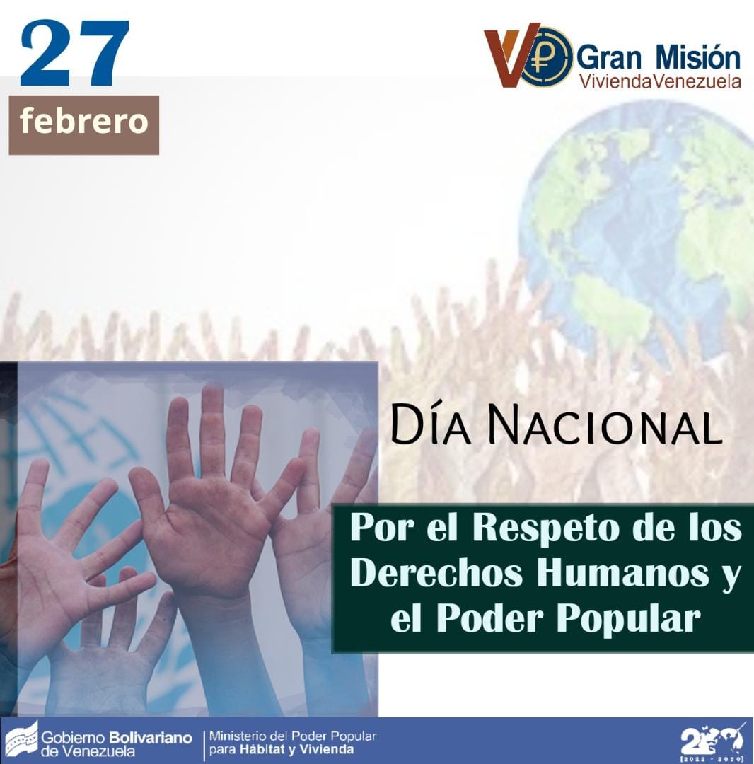 #Efeméride || El  27 de febrero del año 2007 la Asamblea Nacional,  decretó el Día Nacional por el Respeto de los Derechos Humanos y el Poder Popular, para que no sean olvidados los hechos violentos ocurridos en 1989 #27FRebeliónAntimperialista