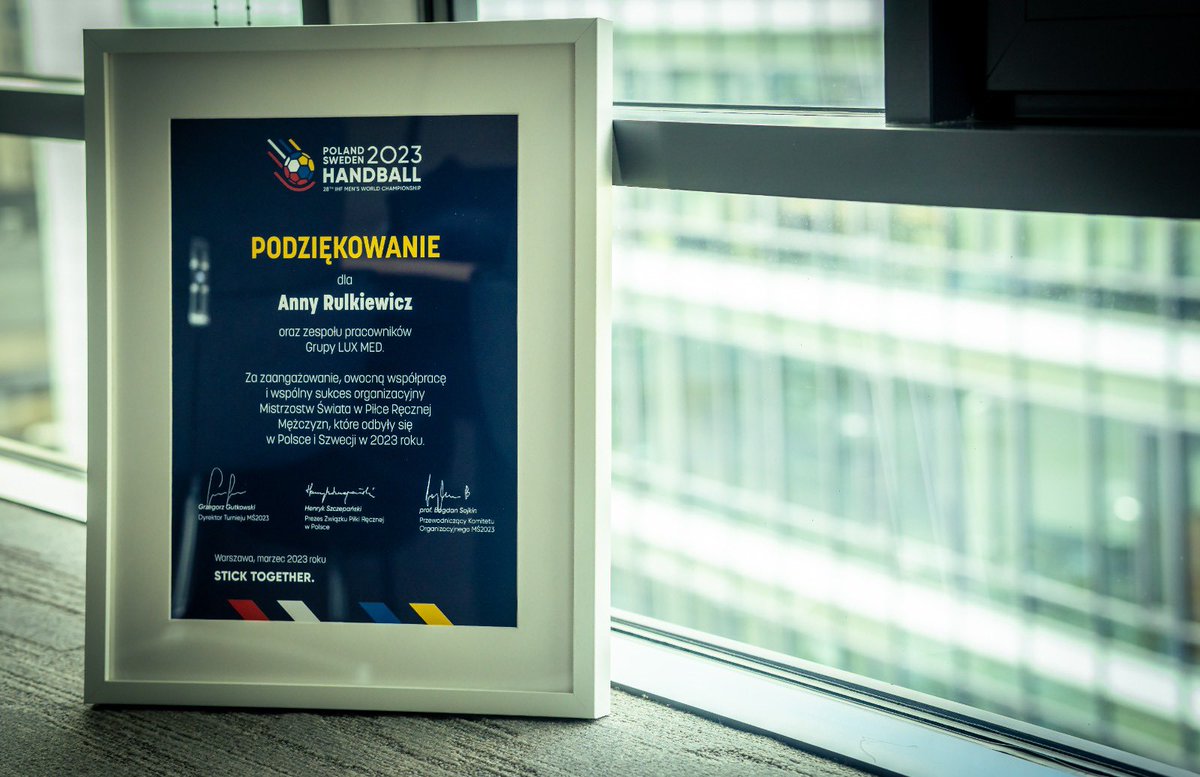 RulkiewiczAnna's tweet photo. Dziękuję całemu zespołowi #Handball2023 za tegoroczną współpracę. Cieszę się, że jako Partner Medyczny mogliśmy zapewnić profesjonalną opiekę medyczną podczas tegorocznych Mistrzostw Świata w Piłce Ręcznej Mężczyzn! #Polandsweden2023 https://t.co/ozXkqoaret