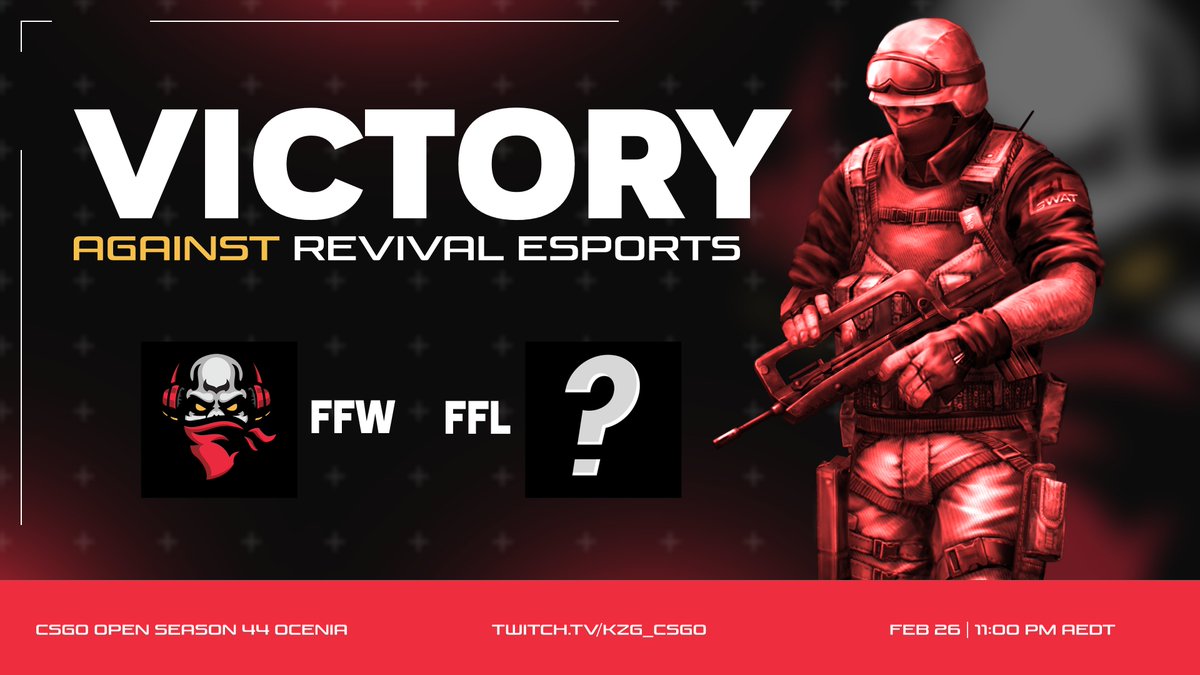 KZG_AU's tweet photo. No show from #RevivalEsports so the boys get the W from forfeit!
the #KZG @CSGO is currently #2 on the @ESEA CSGO Open - ANZ Conf.
Ladder atm:
๐ฅ #0zoneee
๐ฅ #KZG
๐ฅ #Toxic-
4th - #gary
5th - #ProblematicKings
6th - #CronullaCrocodiles
7th - @csgo_pce
8th - @EasyRidersInc https://t.co/DYoc7ve4gO