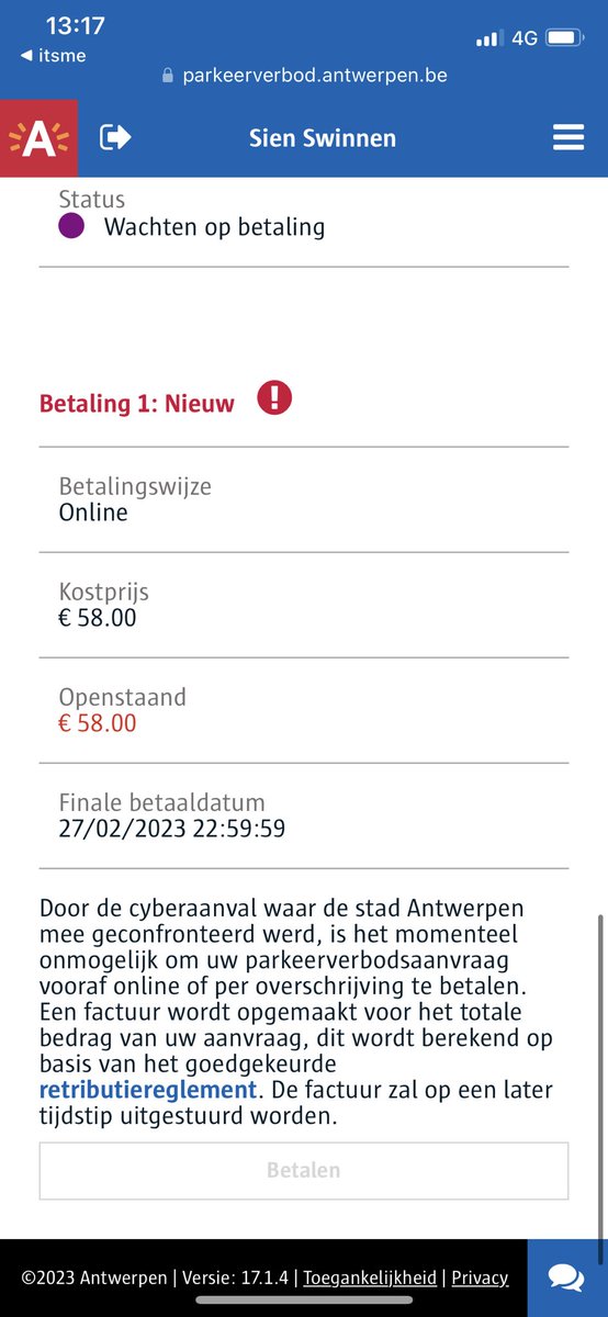 swsiennn's tweet photo. @Stad_Antwerpen Ik heb van beide nog geen factuur ontvangen, maar het gaat over komende zaterdag. https://t.co/32aMRSt0LF