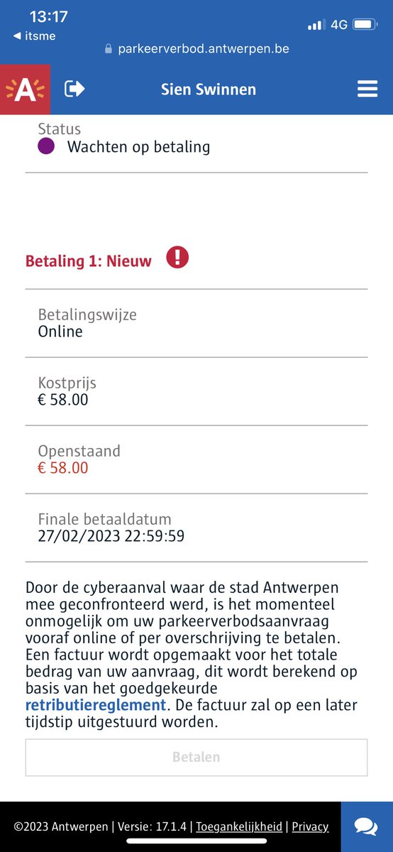 swsiennn's tweet photo. @Stad_Antwerpen Ik heb van beide nog geen factuur ontvangen, maar het gaat over komende zaterdag. https://t.co/32aMRSt0LF