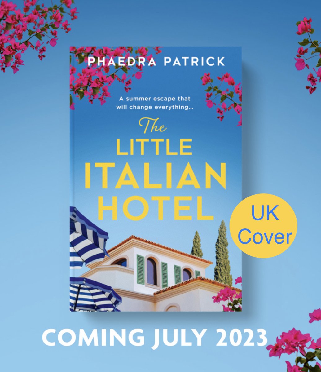 phaedrapatrick's tweet photo. Delighted to reveal the  gorgeous UK cover for my new novel #TheLittleItalianHotel☀️🍋 

Published on 20 July and available to pre-order now! Also on @NetgalleyUK for pre-publication reading and reviewing.

#books #coverreveal #ukbookbloggers #readers #bookreview @HQstories https://t.co/imsnAcohH8