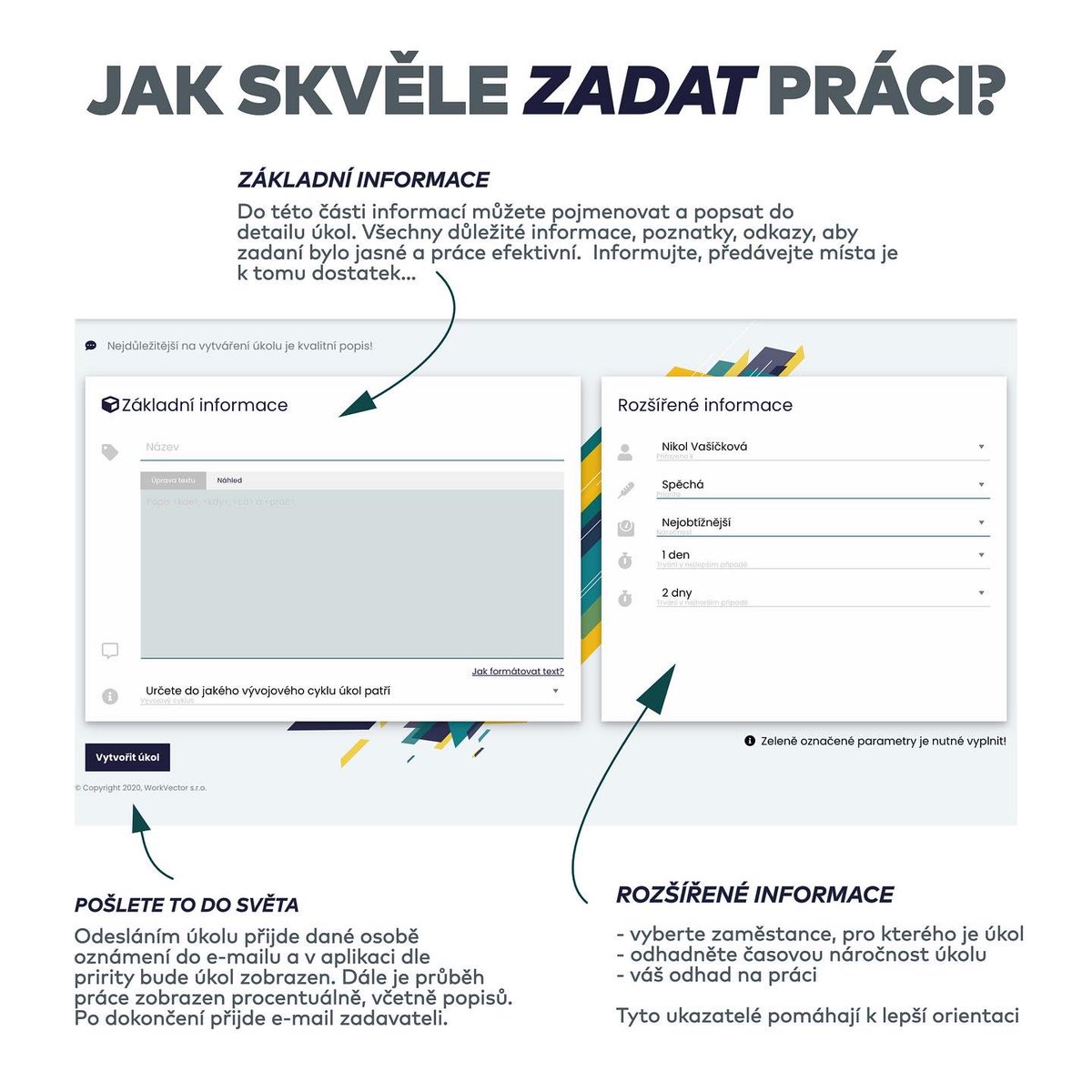 WorkvectorC's tweet photo. Ideální scénář při zadávání práce je především SROZUMITELNOST

Efektivní práce začíná od kvalitního zadání, které vám poskytne co nejvíce informací a dá směr vaší práci.

Je snadné být organizovaný, dáme vám směr!
Podívejte se jaké jsou možnosti v aplikaci workvector

#prace https://t.co/NEgDfJBSHt