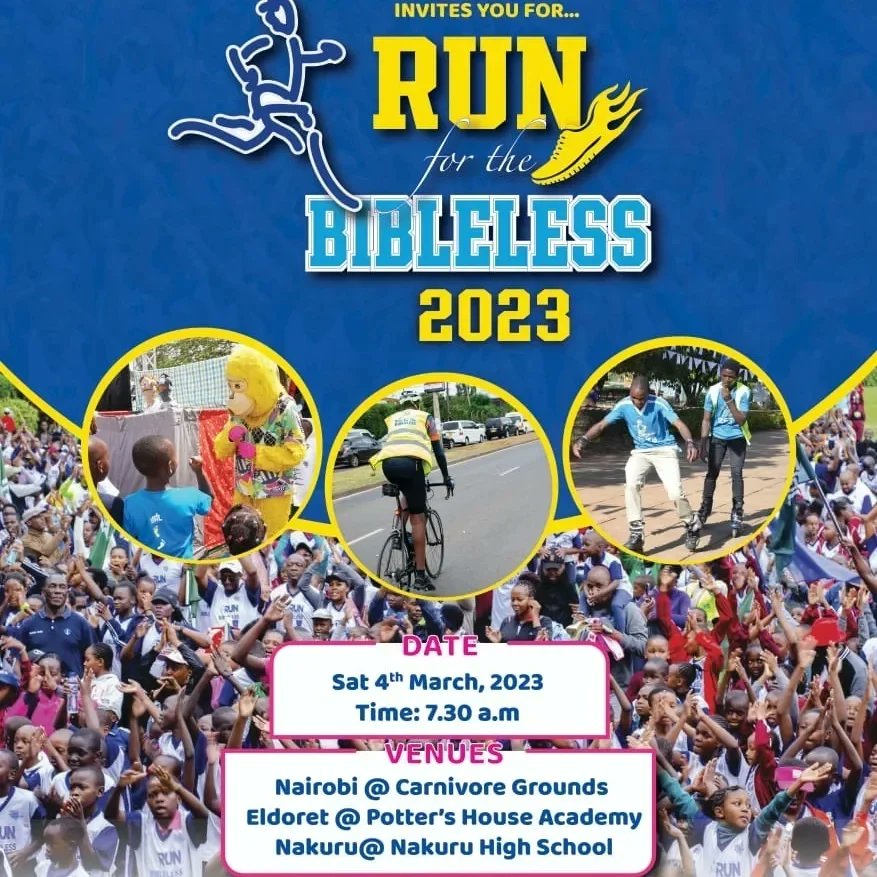 TITOCLINTON1's tweet photo. #RunForTheBibleless2023 is here. It will be on 4th March 2023 at Carnivore grounds
#TukikimbiaTunawasort
#JitokezeWapateWord
@JKUATCU 
@TashRemy 
@NoahSiokan 
@Code4jeph 
@Its_Addi_BEKA https://t.co/Y9n6yJlUvB