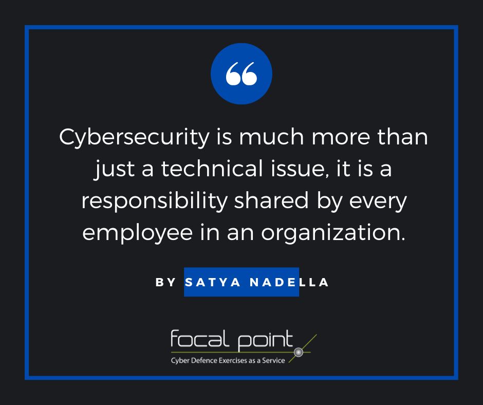 focalpointsprl's tweet photo. ππ Every employee in an organization shares the responsibility of #cybersecurity. It's much more than just a technical issue, according to Satya Nadella, CEO of Microsoft. What do you think?
#monday_quotes #focalpointsprl #SatyaNadella #Microsoft #Responsibility https://t.co/6oAhc3cK3G
