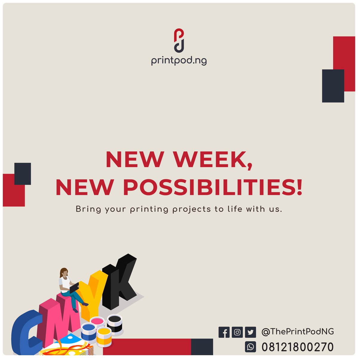 ThePrintPodNG's tweet photo. Start the new week off right by bringing your printing projects to us! From business cards to flyers, we've got you covered. Contact us today to get started!

#newweek #newpossibilities #printshop #printing #businesscards #flyers #design #graphicdesign https://t.co/5kU6L42Aii