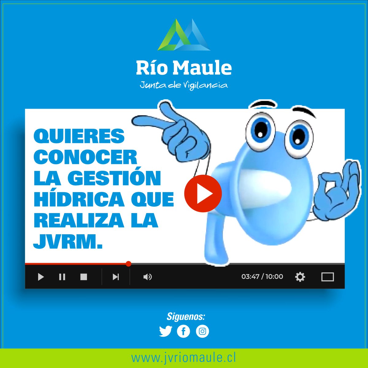📌 A través de este video explicativo 📹 queremos mostrarte la gestión hídrica 💦que está realizando la Junta de Vigilancia del Río Maule (JVRM). Estas acciones nos ayudan a enfrentar la sequía, tema tan importante para nosotros en los últimos años.