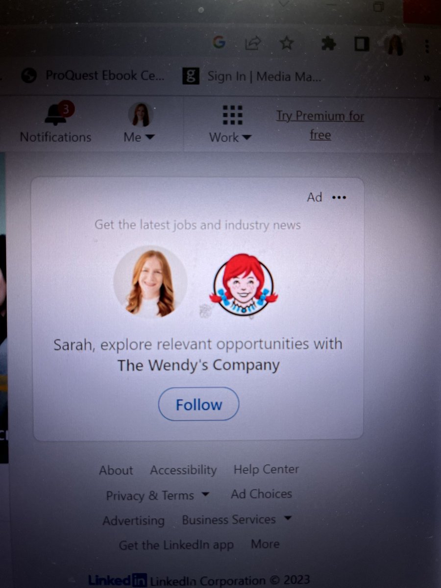 Please tell me other scientists get this ad on LinkedIn and it’s random and not because I have red hair! 🤨
