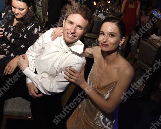 Last night at the 29th #SAGAwards, #EddieRedmayne reunited with two of his ‘Fantastic Beasts’ co-stars, #JessicaWilliams & #KatherineWaterston!