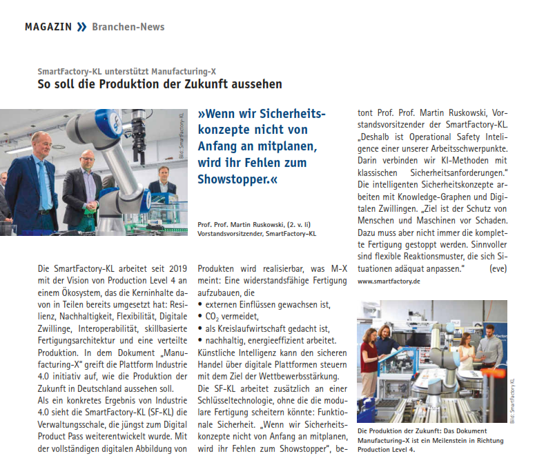 SmartFactoryKL's tweet photo. Sichere #Datenräume für die vernetzte #Industrie - das ist ein wichtiges Element unserer Arbeit zur #ProduktionderZukunft, insbesondere im Projekt #smartMAX. Die Fachzeitschrift @KEMKonstruktion berichtet über unseren Beitrag zu #ManufacturingX.
@plattform_i40 @BMWK @BMBF_Bund https://t.co/bJAjcFXufH