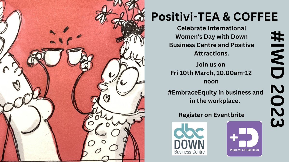 International Women's Day 2023
We're looking forward to meeting you for FREE:
Positivi..TEA &amp; COFFEE
on Fri 10th March, 10.00am - 12 noon.
Please book your place through Eventbrite HERE. eventbrite.co.uk/e/positivitea-…