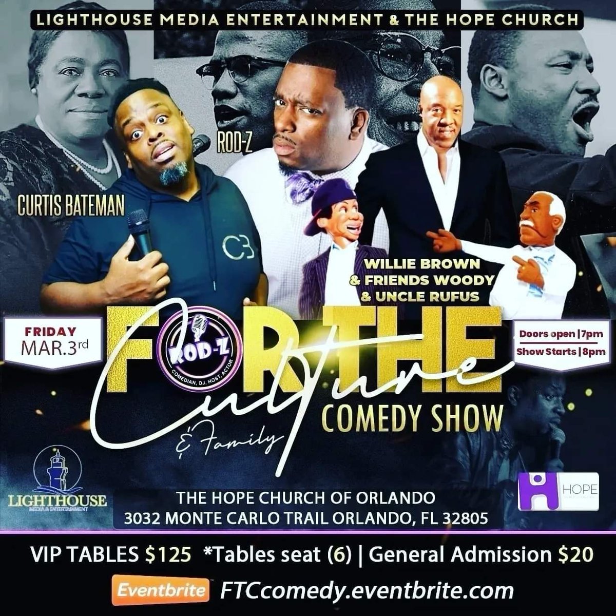 Rodzcomic's tweet image. It's show week! Orlando and surrounding areas please get your tickets for this Friday March 3rd. Doors Open at 7pm show begins at 8pm. Go to FTCCOMEDY.EVENTBRITE.COM 
Thank you for your support.