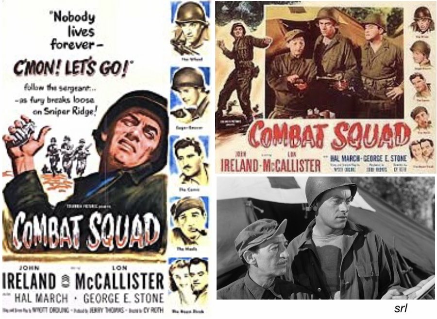 SaveRedlandLibr's tweet photo. 1pm TODAY on #GreatmoviesAction
The 1953 #War film🎥 “Combat Squad” directed by #CyRoth & written by #WyottOrdung
🌟#JohnIreland #LonMcCallister #HalMarch https://t.co/u2gUOMHwOh