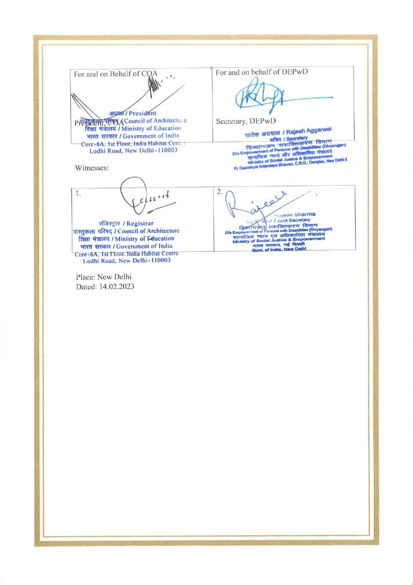 poornam_idam's tweet image. Council of Architecture recently signed an MoU with Department of Empowerment for Persons with Disabilities, @MSJEGOI for active participation of the architecture fraternity towards inclusive development of the society ensuring the principle of #LeaveNoOneBehind.
@g20org 1/n