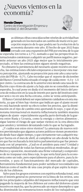 negociosUDD's tweet photo. 🔴OPINIÓN | Compartimos columna: ¿Nuevos vientos en la economía? del presidente #CIESUDD, @hernancheyre en diario @latercera 

➡️https://t.co/CDQH6ZTKuf https://t.co/2RWOfQT0o2