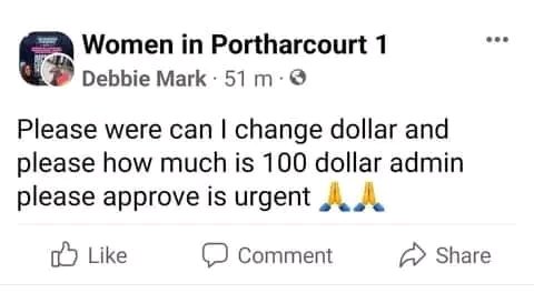 Dear Nigerians, This lady was one of the INEC officials in Portharcourt on Saturday Today, she is in one of the groups asking where to change dollars. I need you to visit her page and ask her if she has changed the dollars. Greet her on our behalf biko. Inec chairman it is done