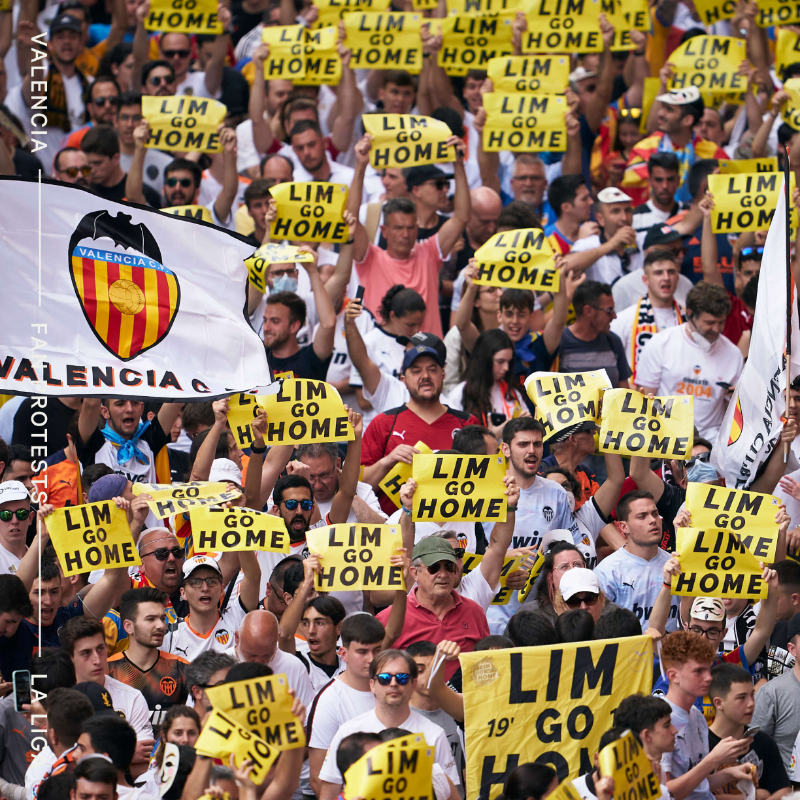 TheAthleticFC's tweet photo. “The destruction of the team that won the Spanish Cup was the last straw. We needed to take a step forward, not just complain in the stands or on social media."

Fan protests at Valencia against Peter Lim’s ownership have intensified over the past year...

📝 @dermotmcorrigan