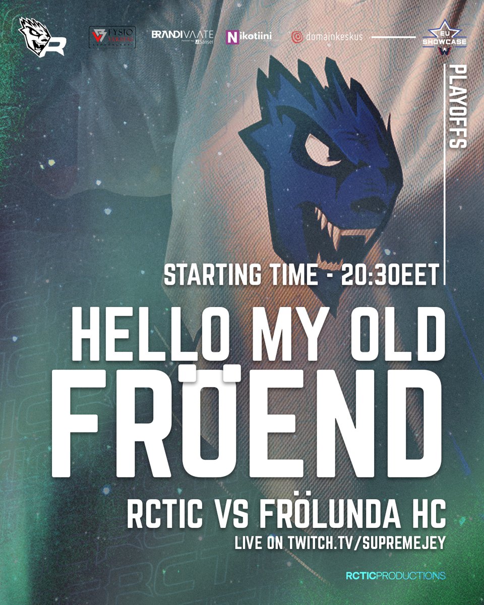 jeyshootsfi's tweet photo. Hello my old Fröend 😜 Time to fight our way into semis 🔥💙

⏰ 19:30CET / 20:30EET
🆚 @FHCesport
🏆 Showcase Europe S4 Playoffs
📺 https://t.co/fcquPr8mgM

#NHL23 #capsgaming #showcaseeurope #esportsfi 
@capsgaming
@RCTIC_NHL https://t.co/1nhwEADXJH