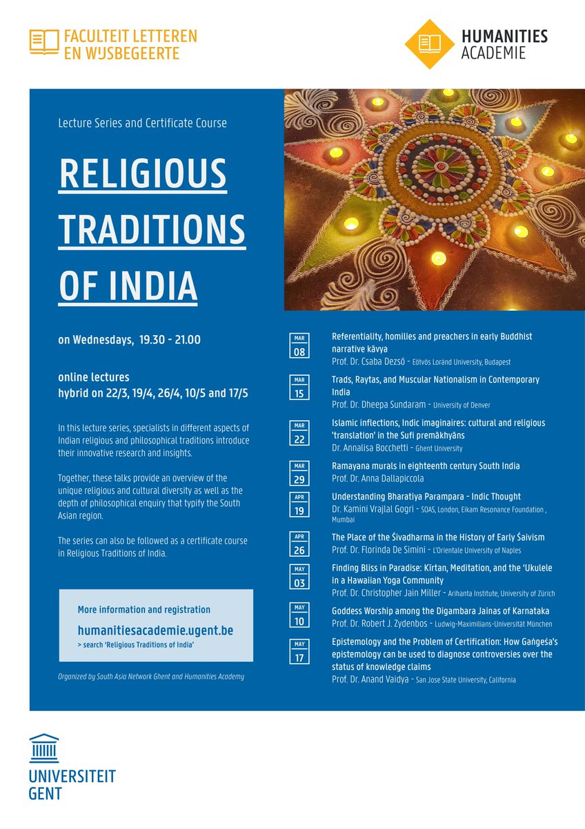 GentIndia's tweet photo. On March 8th, our new lecture series starts with Csaba Dezso speaking on #Buddhist #kavya. For the certificate course, check the https://t.co/NyBAgPBLTJ website. For simple registration Dr. Dezso lecture: https://t.co/Vorxfr5CvP https://t.co/RUa42ozhb3