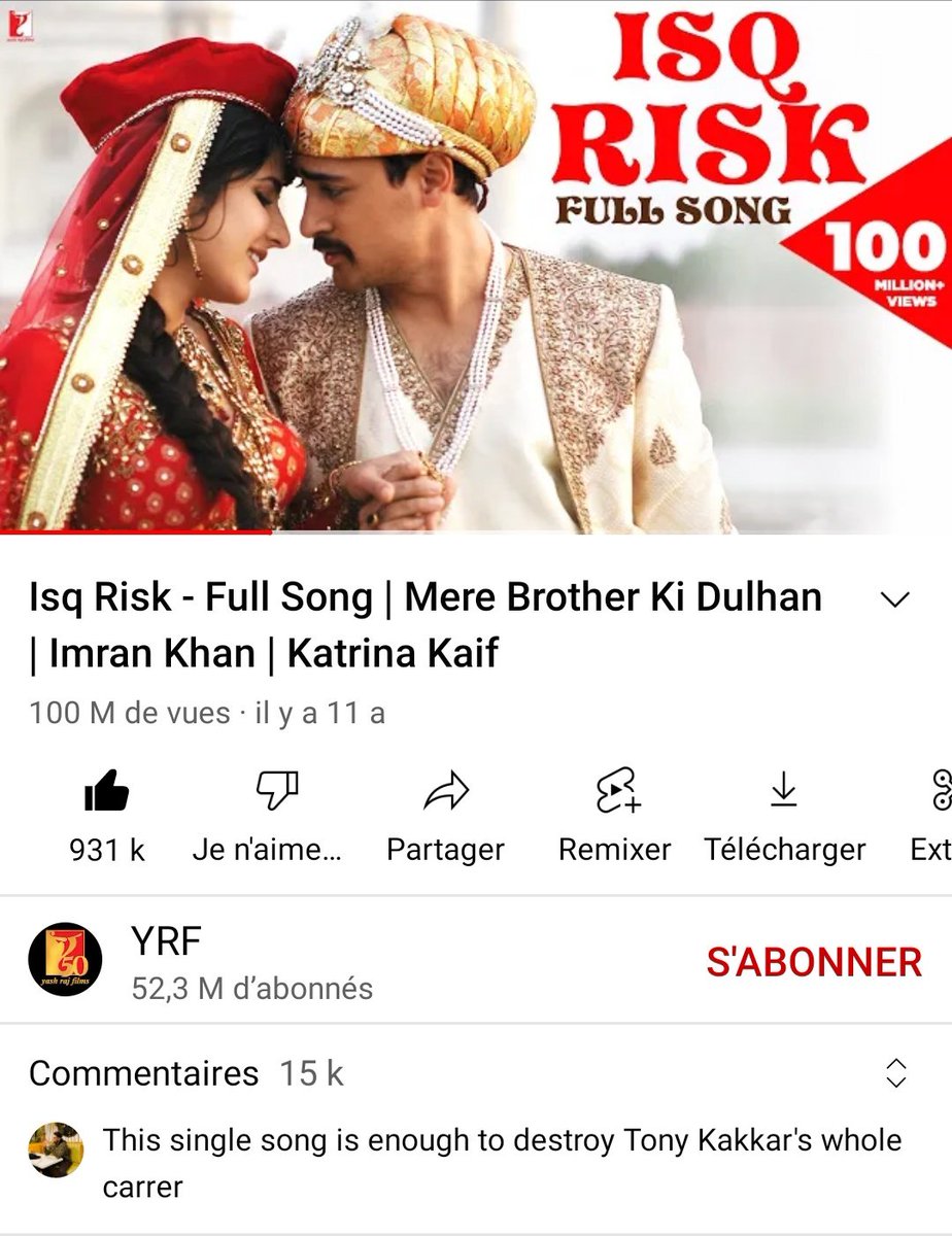 kat16kaif's tweet photo. #isqrisk reach 100M views π₯³π
The 35 song to hit that number and soon to enter the 1M likes club
#katrinakaif
#ImranKhan #MBKD https://t.co/Q6IbNvChQY