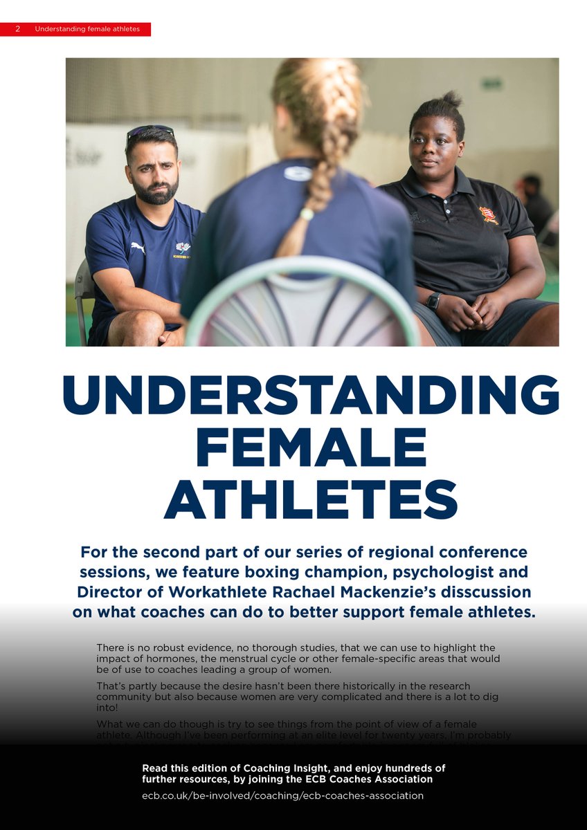 🚨 TEASER - Coaching Insight 12.7
📌 Understanding female athletes

🏏 Available on icoachcricket today

🔗 Join the ECB Coaches Association for access to exclusive content ecb.co.uk/be-involved/co…………

#coaching 
#cricket