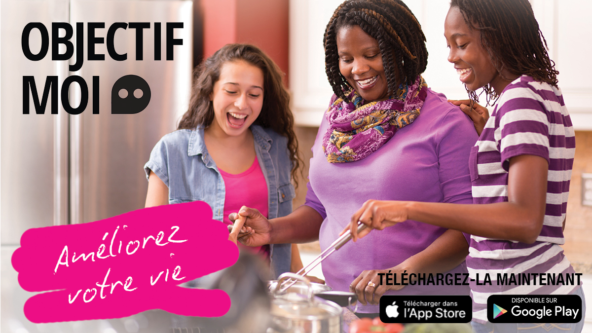 Objectif Moi vous aide à établir des objectifs de vie saine réalistes pour vous et votre famille. Commencez aujoud'hui! Cela ne nécessite que quelques minutes par jour.