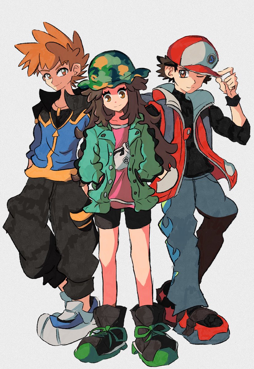 red and blue oak (pokemon and 2 more) drawn by momotose_(hzuu_xh4)