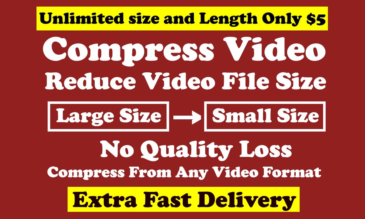 MehedyPro's tweet photo. @RealKhalilU I will compress, reduce video size with best quality in 3hr
->Compress Your Large Video Size without losing quality by up to 70-80% size reduction
->Suuport Any Format
->Resize Video to 360p, 720p, 1080p. 4k https://t.co/i0spW1Mm9Y