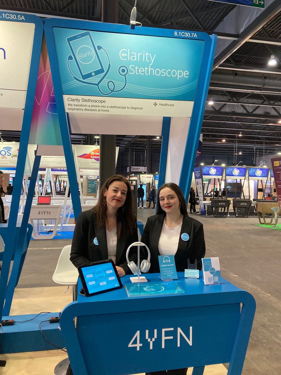 ClarityStethos's tweet photo. Ven a visitar el stand de nuestra startup Clarity Stethoscope en el @4YFN_MWC 

Nos encontraran en la @Fira_Barcelona 8.1, stand C30. 7A, el día 27 y 28 de febrero en la delegación de startups de @barcelonactiva , con nuestras representantes Alba muñoz y Mila Berja https://t.co/yhZoWgmXD6