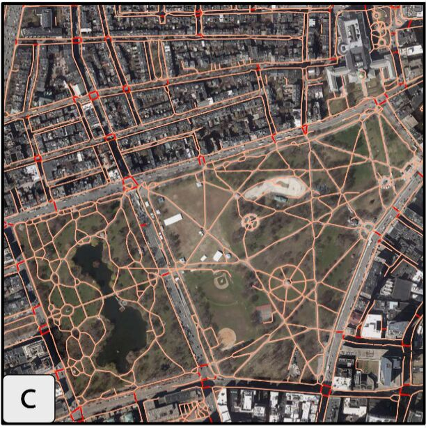 DavidZipper's tweet photo. Researchers have created an open source framework to map sidewalk networks using aerial photographs -- and they are making the tool publicly available.

Pic from @andres_sevtsuk, a coauthor. 

https://t.co/K34qJSQN08 https://t.co/KpwTmFJGBq