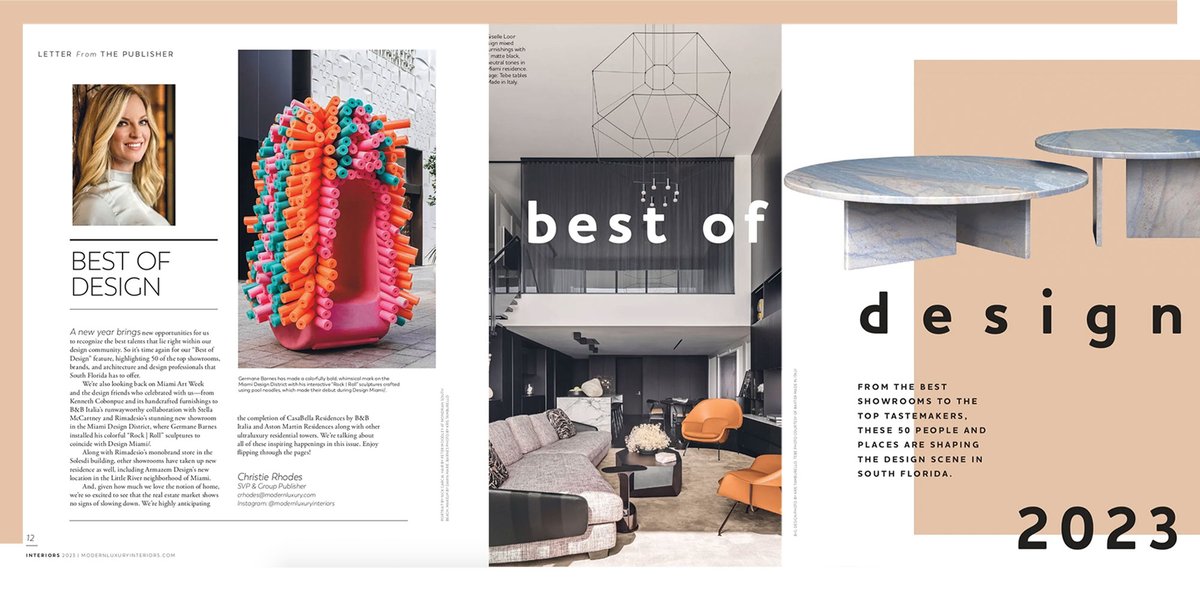gfunkwheeler's tweet photo. Best of Design 2023 — "From The Best Showrooms To The Best Tastemakers, These 50 People And Places Are Shaping The Design Scene In South Florida." - Modern Luxury Magazine, February 2023 Issue featuring @shopadamo1987! Thank you Modern Luxury, Miami Magazine, Ocean Drive Magazine https://t.co/JxEZuXuXSW