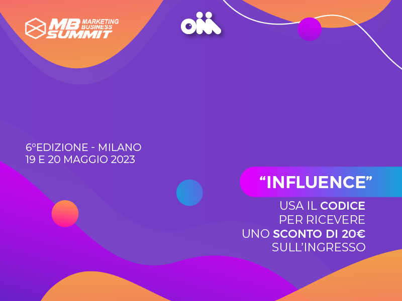 onim_online's tweet photo. #ONIM è Media Partner di @MBizSummit, l’evento sul #digitalmarketing che si terrà il 19 e 20 Maggio 2023 presso l’Hotel Melià a #Milano.
Partecipa con il Coupon “INFLUENCE” e riscatti 20€ per l'acquisto del biglietto: https://t.co/nBOZHMnrst
#MBSUMMIT https://t.co/1we7MV2pzI