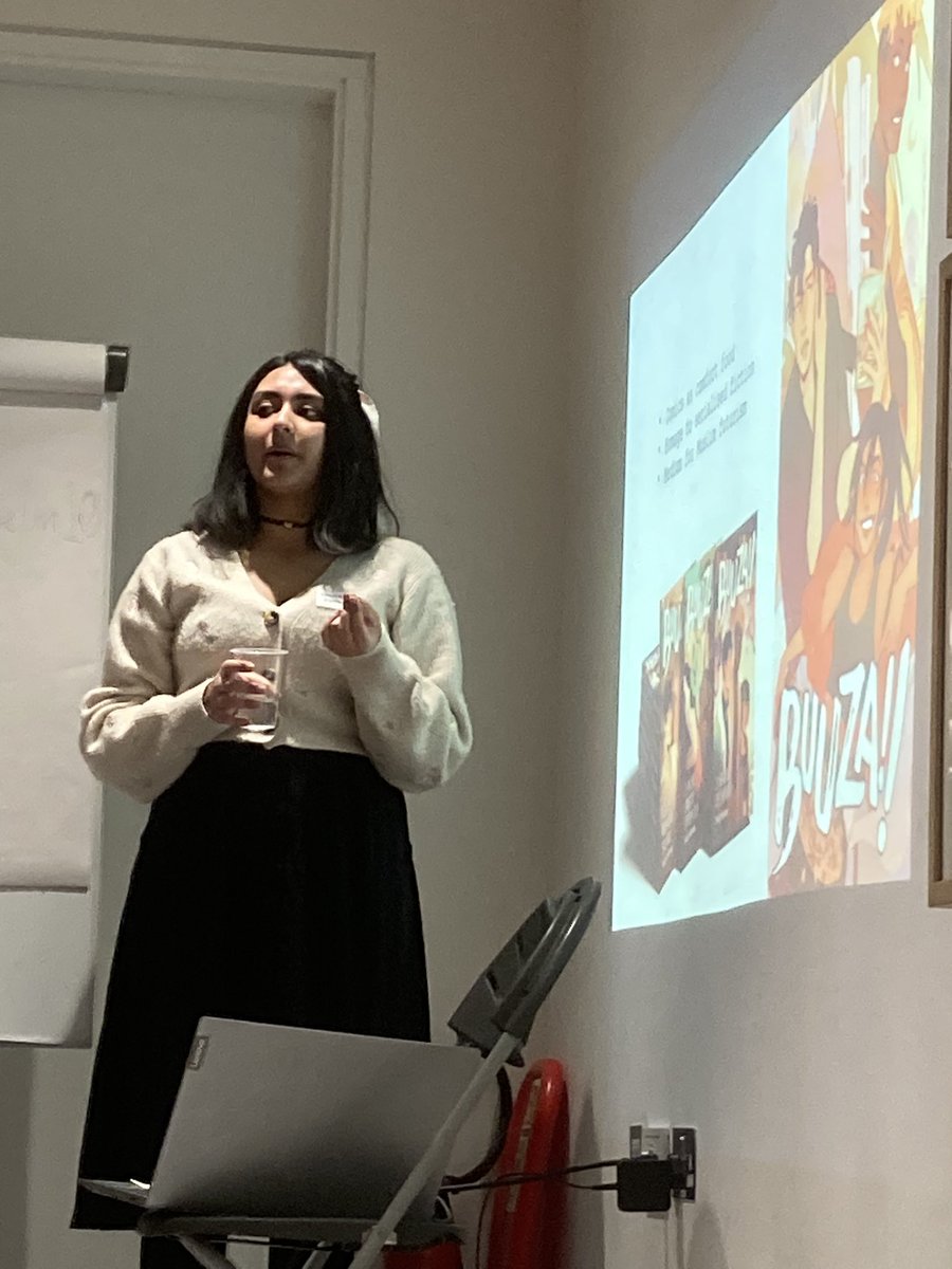 HollySellsStuff's tweet photo. Really good points about accessibility and how the internet means that comics can be made accessible across geographic boundaries, class and religion etc @shazleenmkhan #comics #accessibility #cartoonconference2023 https://t.co/xPZ3Klc0lZ
