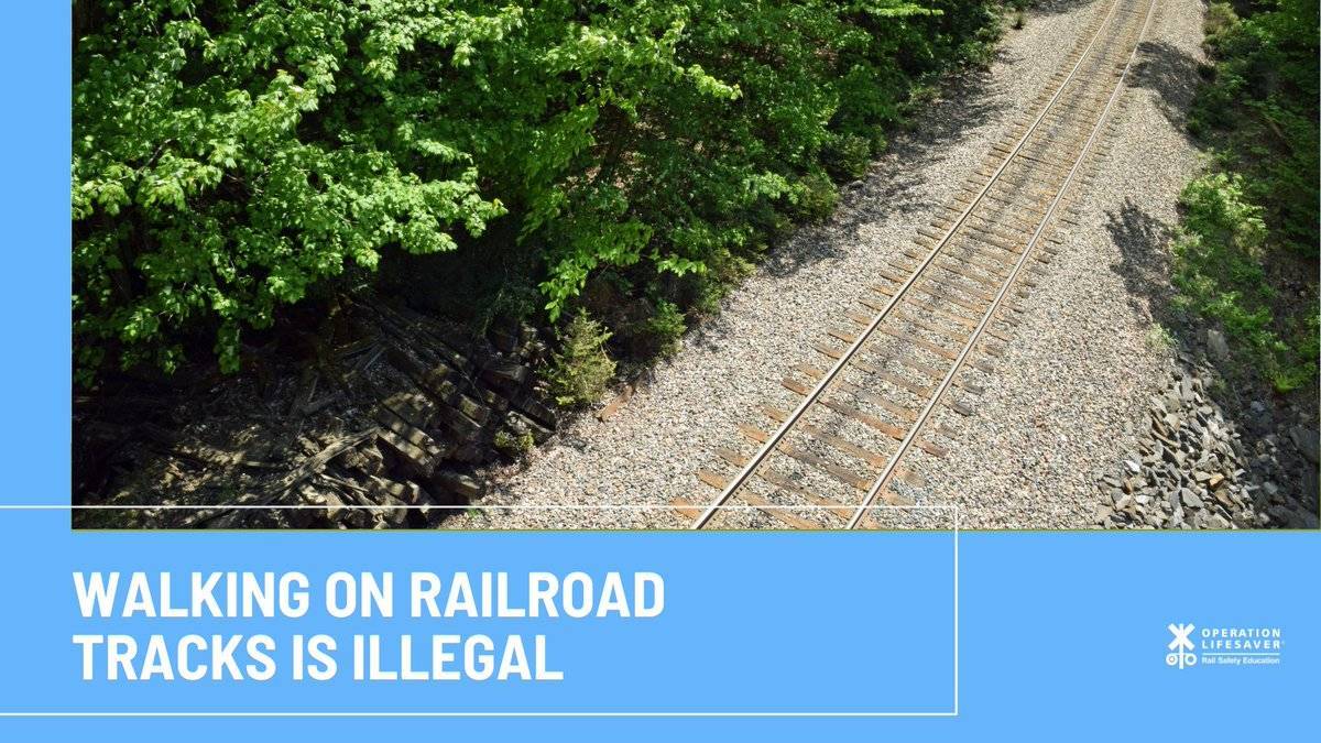 Walking on railroad tracks is illegal and dangerous. Learn more: bit.ly/3huR4yq 
#RailSafety
#SeeTracksThinkTrain