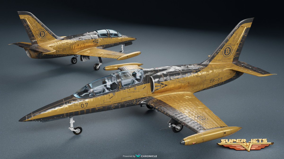 For the $BTC lovers🪙 Imagine tearing through #Web3 skies in one of these ✈︎  A reality soon!!

BTW 🎉 <a href="/Superjetsio/">Super Jets</a> #giveaway drawn in a few hrs
👉 Get following, liking, sharing, tagging to WIN 
💸 4 x $150 in $XNL

#cryptocurrency #Crypto #NFTs #GameFi #aviation