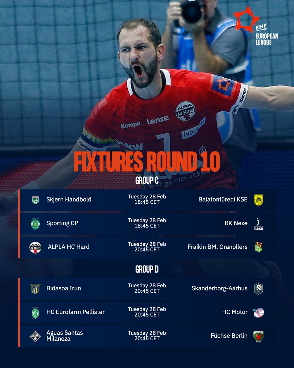 EHF European League on Twitter "🟠 Fixtures Round 10 ehfel 🔥 2️⃣ Last 16 tickets 🎟 up for