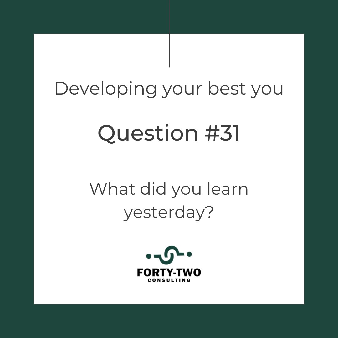 FortyTwoConsult's tweet photo. What did you learn yesterday? #learning #growth #FortyTwoQuestions https://t.co/aTGtn0Pa17